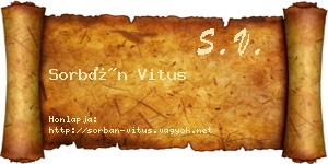 Sorbán Vitus névjegykártya